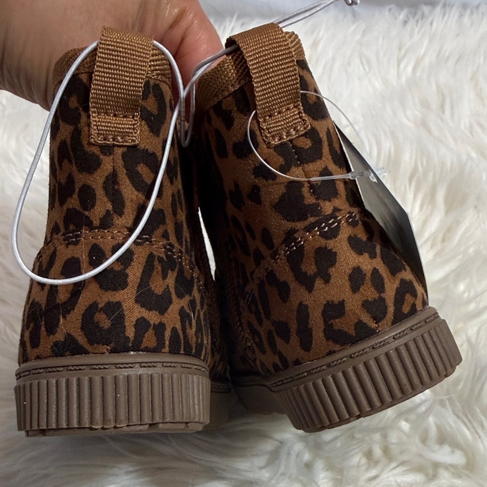 NWT Kids Leopard Print Winter Boots - Brown - Picture 4 of 7